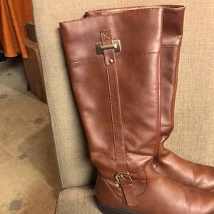 Karen Scott Brown Riding Boot with Gold Detail
